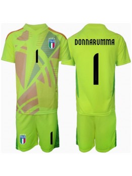 Italija Gianluigi Donnarumma #1 Golmanski Dječji Domaci Dres kompleti EP 2024 Kratak Rukavima (+ kratke hlače)